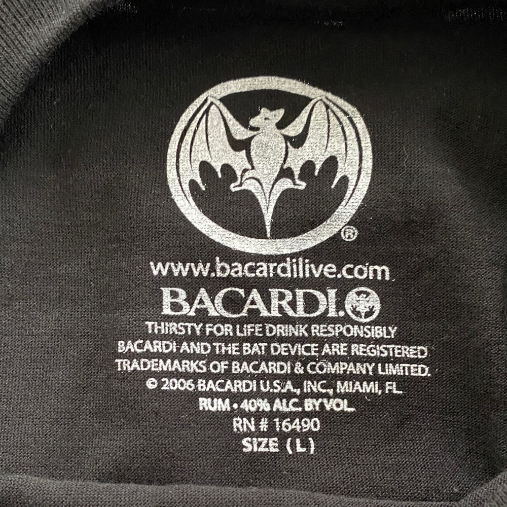 Bacardi Women's Black Tee with Gold Logo - Picture 3 of 3